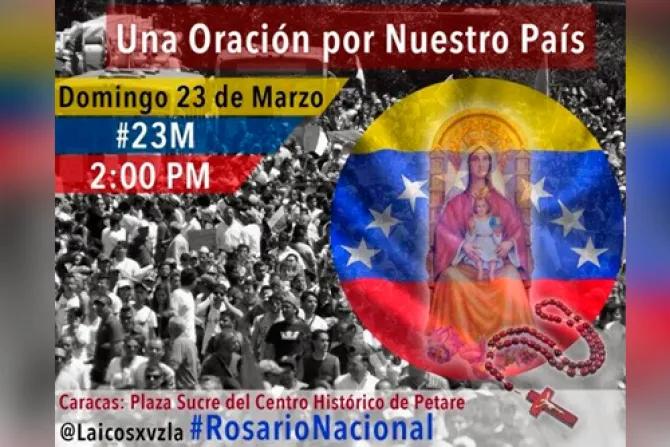 Laicos por Venezuela convocan este domingo a un Rosario Nacional por la paz