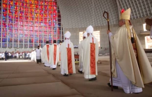 Cardenal Josu00e9 Francisco Robles Ortega preside la Misa de ordenaciu00f3n diaconal este 3 de junio en el Santuario de los Mu00e1rtires. Cru00e9dito: ArquiMedios. 