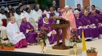 El Papa Francisco pronuncia su homilía. Foto: ACI Prensa
