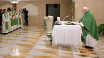 El Papa en Santa Marta. Foto: Vatican Media