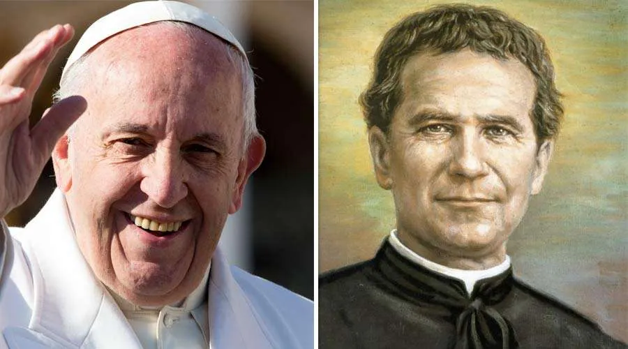 El Papa Francisco y San Juan Bosco. Foto: Daniel Ibáñez / Dominio Público
