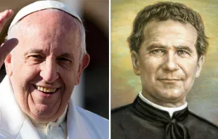 El Papa Francisco y San Juan Bosco. Foto: Daniel Ibáñez / ACI Prensa. Imagen: Dominio Público 