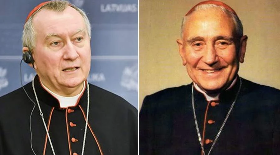 El Secretario de Estado, Cardenal Pietro Parolin, y el Siervo de Dios Eduardo Francisco Pironio. Fotos: Cancillería del Estado de Lituania y Daniel Ibáñez / ACI Prensa?w=200&h=150