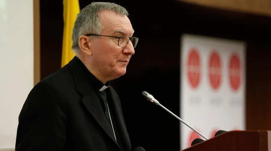 El Secretario de Estado Vaticano durante una intervención. Foto: Daniel Ibáñez / ACI Prensa