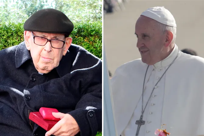 El Papa Francisco saludó al sacerdote más anciano de Portugal