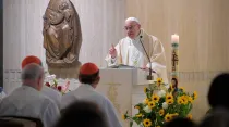El Papa durante la homilía. Foto: Vatican Media