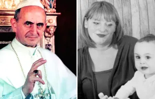 El Papa Pablo VI, Vanna Pironato y su hija Amanda. Fotos: Wikipedia / Giornale di Brescia  