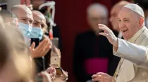 El Papa Francisco durante la Audiencia. Foto: Daniel Ibáñez / ACI Prensa