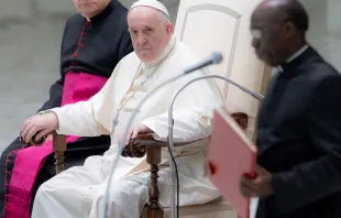 El Papa Francisco durante la Audiencia General. Foto: Daniel Ibáñez / ACI Prensa 
