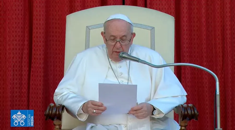El Papa Francisco pronuncia su catequesis. Foto: Youtube
