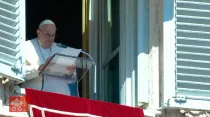 El Papa Francisco en el Ángelus de este domingo. Crédito: Youtube / Captura de video Vatican Media