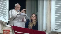Papa Francisco en el rezo del Ángelus este 23 de octubre. Crédito: Captura de video / Vatican Media.