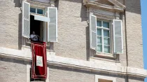 El Santo Padre dirige el rezo del Ángelus desde el Palacio Apostólico. Foto: Vatican Media