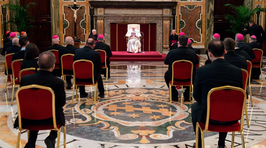 El Papa Francisco durante la audiencia. Foto: Vatican Media?w=200&h=150