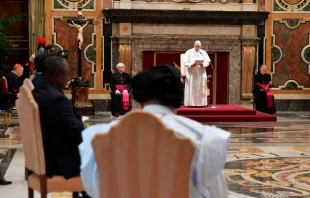 El Papa Francisco durante la audiencia. Foto: Vatican Media 