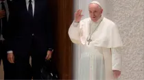 El Papa a su llegada al Aula Pablo VI. Foto: Daniel Ibáñez / ACI Prensa