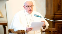 El Papa durante la audiencia. Foto: Vatican Media