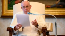 El Papa Francisco durante la audiencia. Foto: Vatican Media