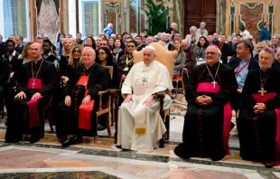 El Papa Francisco durante la audiencia. Foto: Vatican Media 