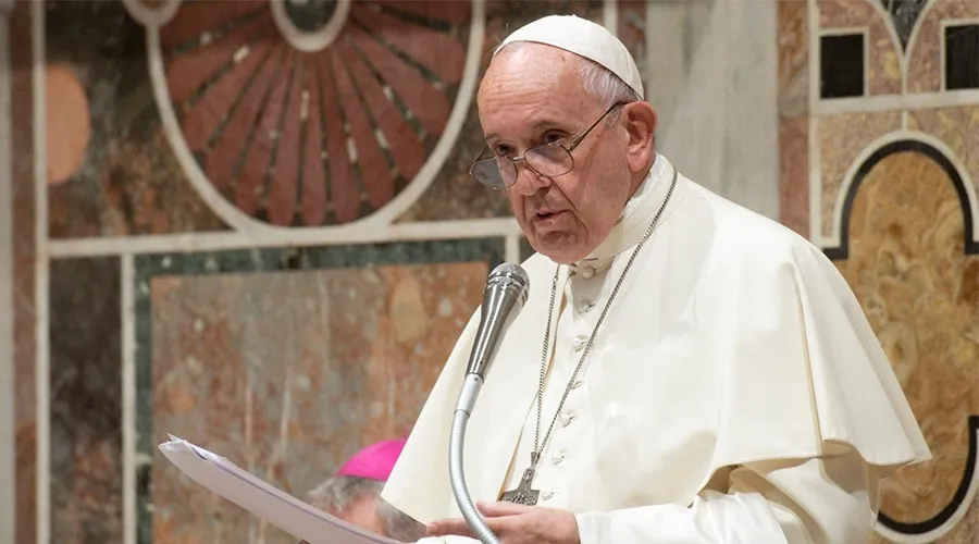 El Papa Francisco durante su discurso. Foto: Vatican Media