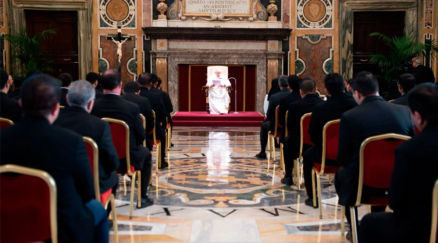 El Papa Francisco durante la audiencia. Foto: Vatican Media?w=200&h=150