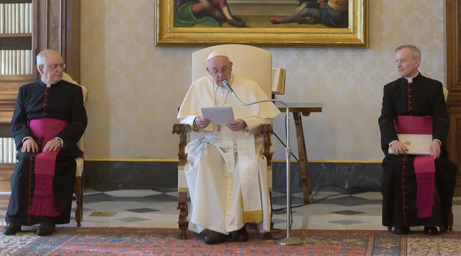 El Papa durante la audiencia. Foto: Vatican Media?w=200&h=150