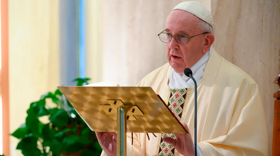 El Papa Francisco durante la Misa en Santa Marta. Foto: Vatican Media