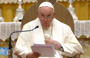 Papa Francisco en la Catedral de Notre-Dame en Quu00e9bec, este 28 de julio. Cru00e9dito: Captura de video / Vatican Media. 