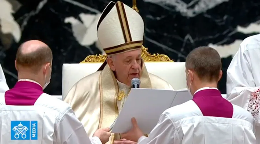 El Papa Francisco durante el consistorio. Foto: Captura de Youtube