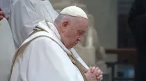 El Papa Francisco este miércoles 25 de enero en la Basílica de San Pablo Extramuros en Roma. Crédito: Vatican Media