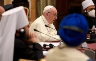 El Papa Francisco durante su discurso. Foto: Vatican Media 