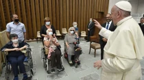 El Papa durante la audiencia. Foto: Vatican Media