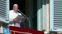 El Papa durante el rezo del u00c1ngelus. Foto: Captura de Youtube