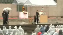 El Papa Francisco en Japón. Crédito: Vatican Media (captura de pantalla)