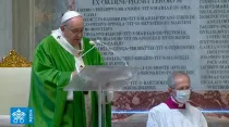 El Papa Francisco pronuncia su homilía. Foto: Captura Youtube