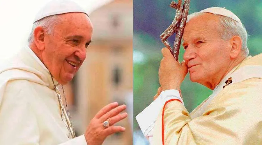El Papa Francisco y San Juan Pablo II. Créditos: Daniel Ibáñez (ACI) - Vatican Media?w=200&h=150