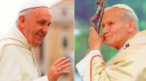 El Papa Francisco y San Juan Pablo II. Créditos: Daniel Ibáñez (ACI) - Vatican Media