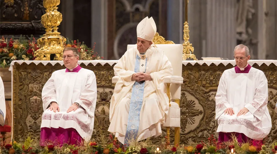 El Papa Francisco durante la Misa. Foto: Pablo Esparza / ACI Prensa