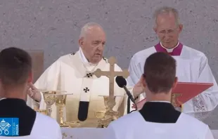El Papa Francisco durante la Misa. Foto: Vatican Media / Captura de pantalla 