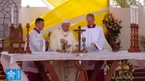 El Papa Francisco durante la celebración de la Misa. Foto: Captura Youtube