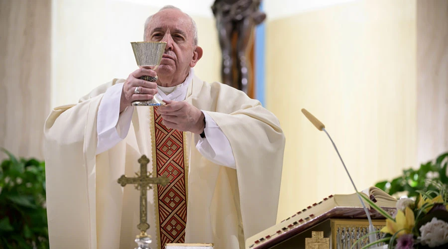 El Papa en Casa Santa Marta. Foto: Vatican Media