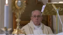 El Papa Francisco en la Misa celebrada en Santa Marta. Foto: Vatican Media