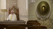 El Papa Francisco durante la Misa celebrada en Casa Santa Marta. Foto: Vatican Media