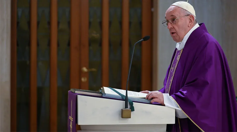 El Papa pronuncia su homilía. Foto: Vatican Media