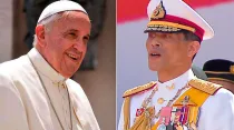 El Papa Francisco y el rey de Tailandia, Rama X. Créditos: Daniel Ibáñez (ACI) - Amrufm (Wikipedia - CC BY 2.0)