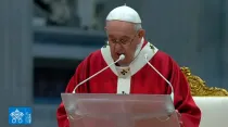 El Papa Francisco pronuncia su homilía. Foto: Captura Youtube
