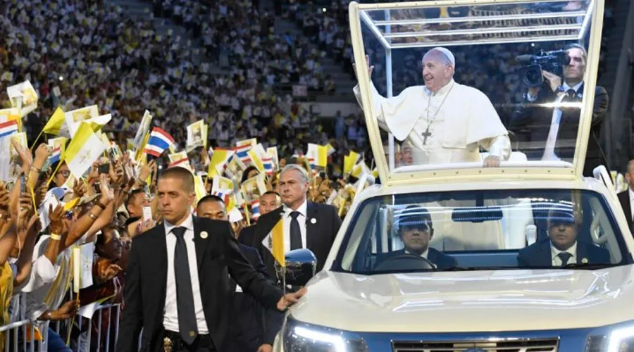 El Papa Francisco durante su visita a Tailandia. Crédito: Vatican Media