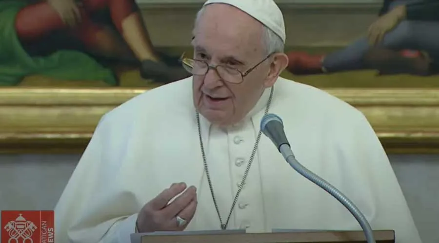 Papa Francisco al presidir el rezo del Ángelus este 24 de enero. Crédito: Captura de video / Vatican Media.