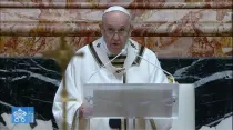 El Papa Francisco en Vigilia Pascual 2021. Crédito: Captura de video / Vatican Media.