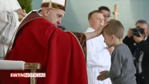 Papa Francisco durante la Misa en Kazajistán. Crédito: EWTN Noticias